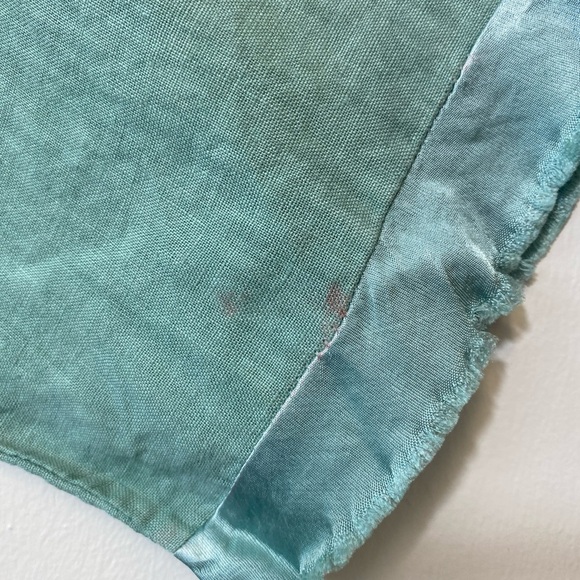 Terzo Millennio 100% Linen Oversized Teal Blouse - Picture 6 of 9